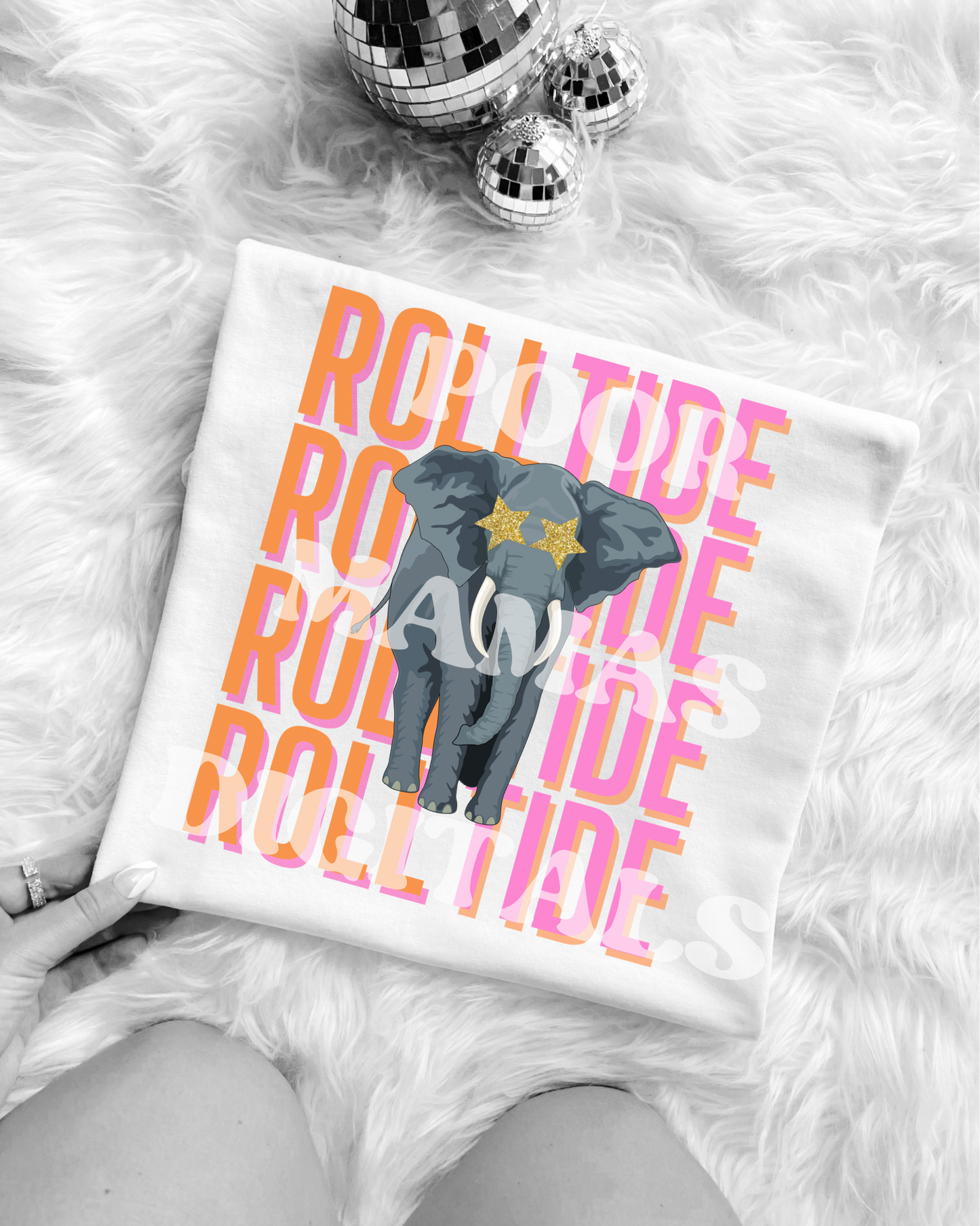 Pink and orange Roll Tide preppy mascot Graphic T-Shirt Design DIGITAL DOWNLOAD FILE PNG
