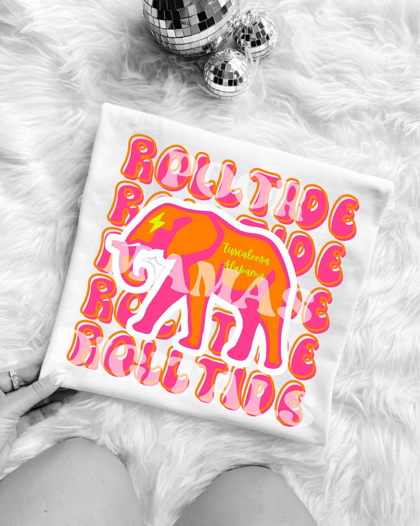 Roll Tide Neon Alabama Preppy Mascot Gameday DIGITAL FILE PNG