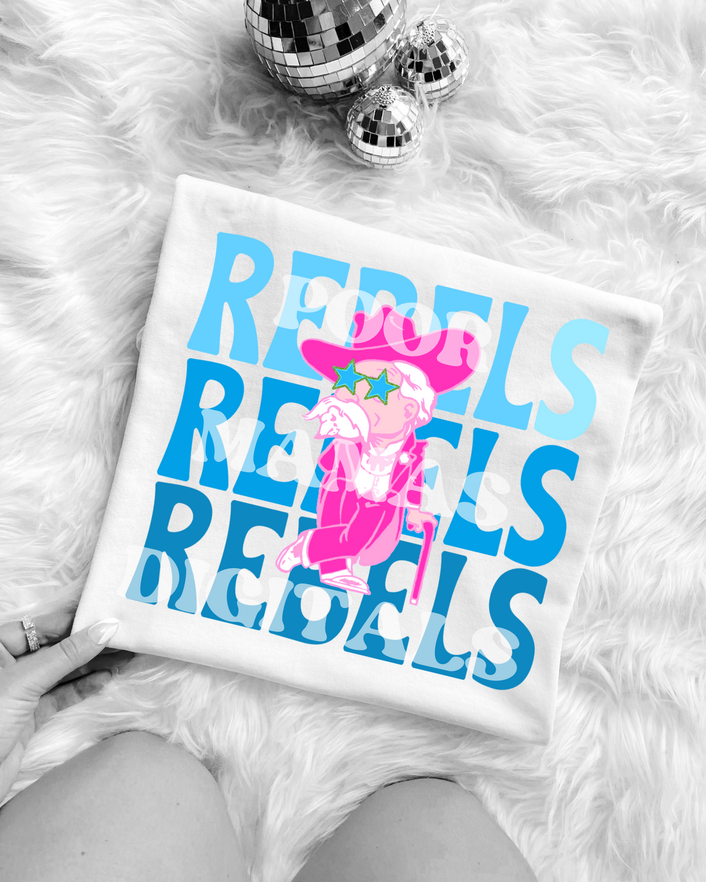 Rebels Preppy Mascot Gameday Graphic T-Shirt Design DIGITAL DOWNLOAD FILE PNG