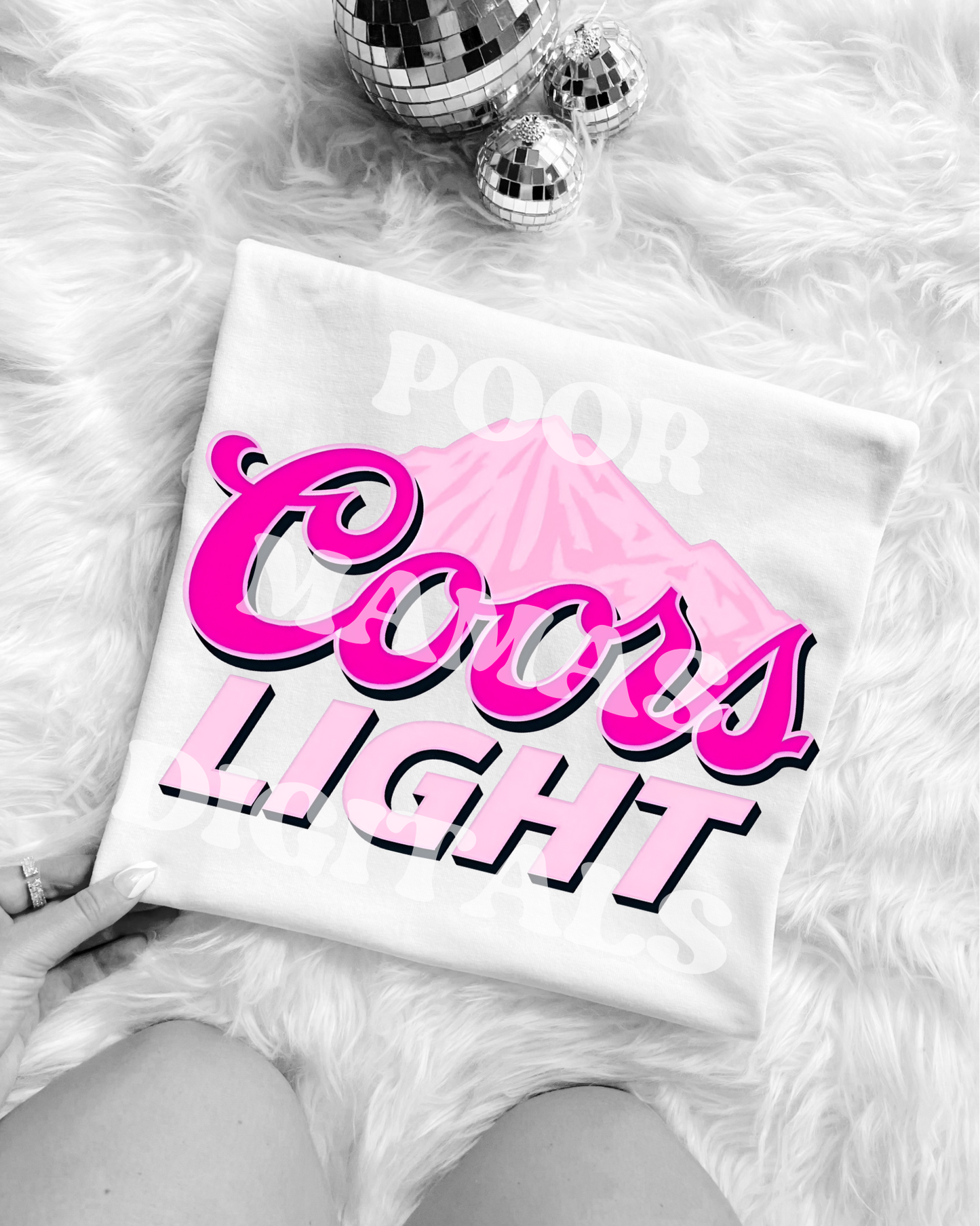 Pink Coors Beer Preppy Graphic T-Shirt Design DIGITAL DOWNLOAD FILE PNG