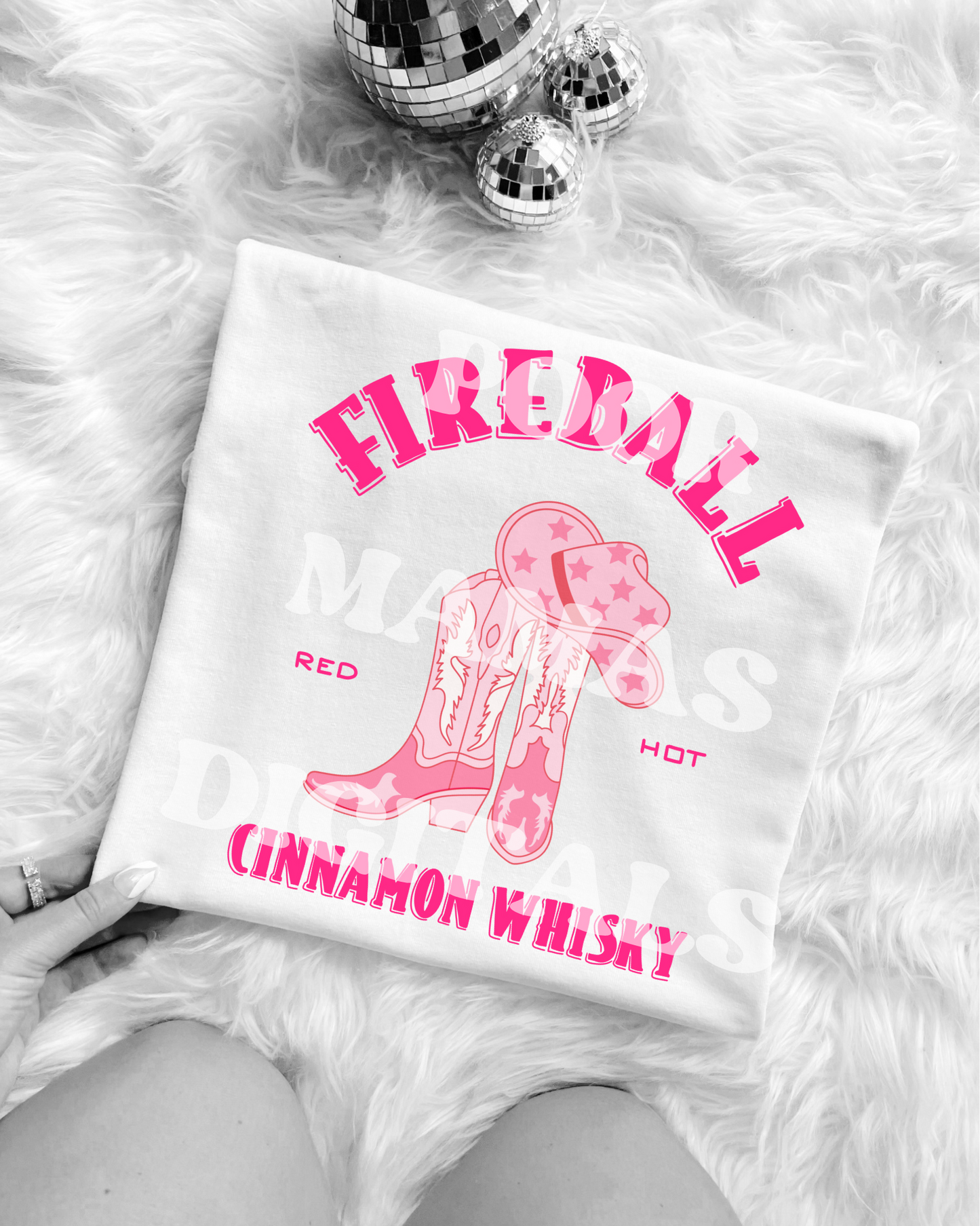 Preppy Retro Fireball Whiskey Graphic T-Shirt Design DIGITAL DOWNLOAD FILE PNG