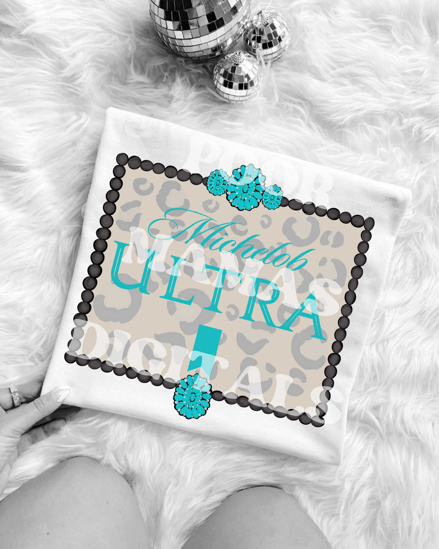 Michelob Beer Leopard/Cheetah Western Turqouise DIGITAL DOWNLOAD FILE PNG