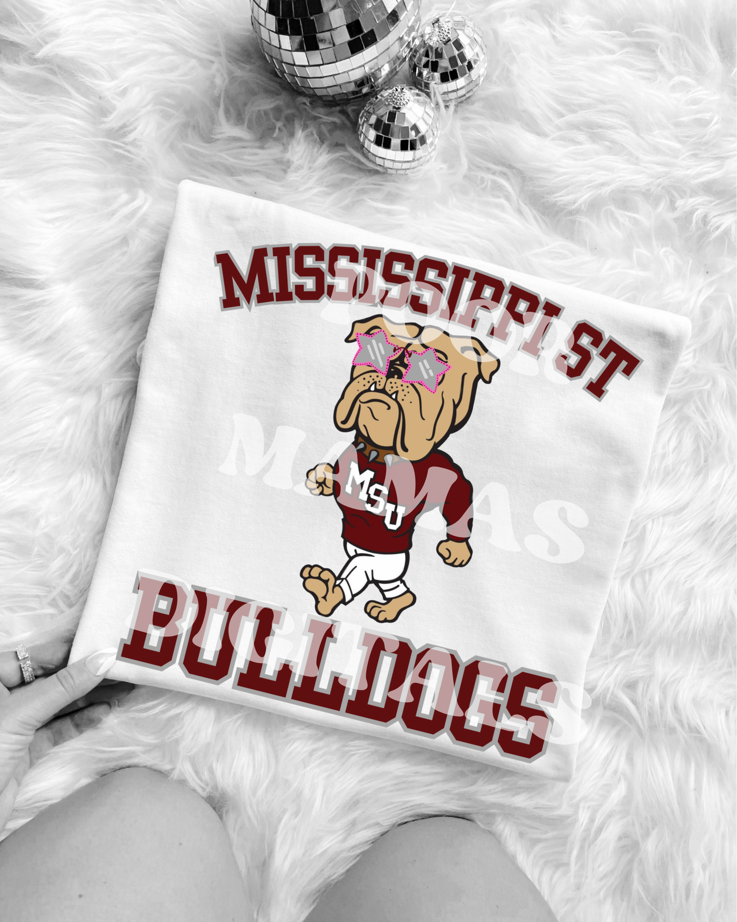 MSU Bulldogs Preppy Mascot Varsity Gameday Graphic T-Shirt Design DIGITAL DOWNLOAD FILE PNG