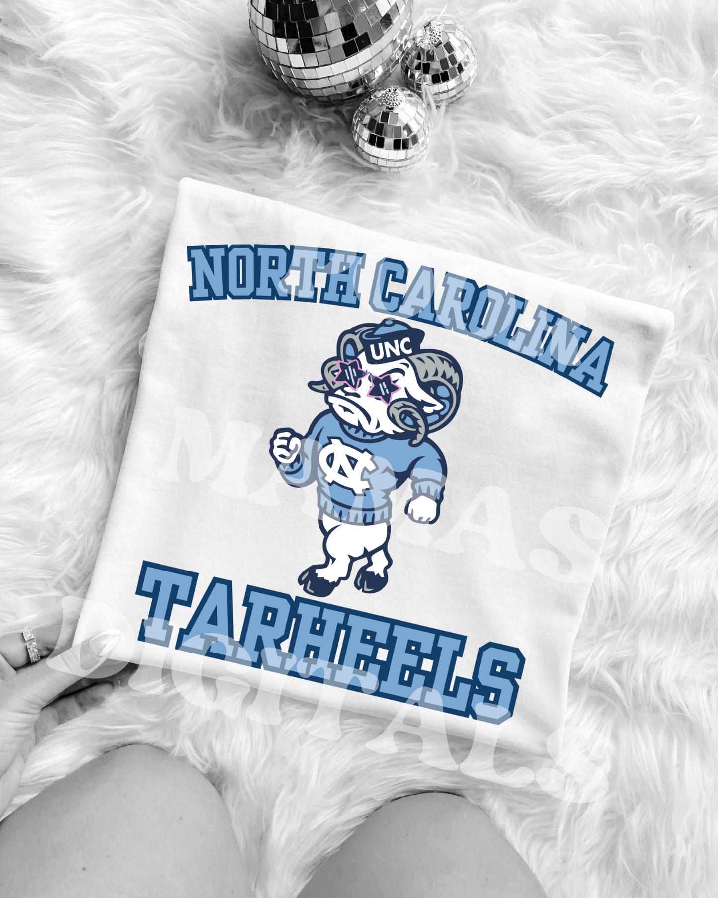 UNC Tarheels Preppy Mascot Varsity Gameday Graphic T-Shirt Design DIGITAL DOWNLOAD FILE PNG