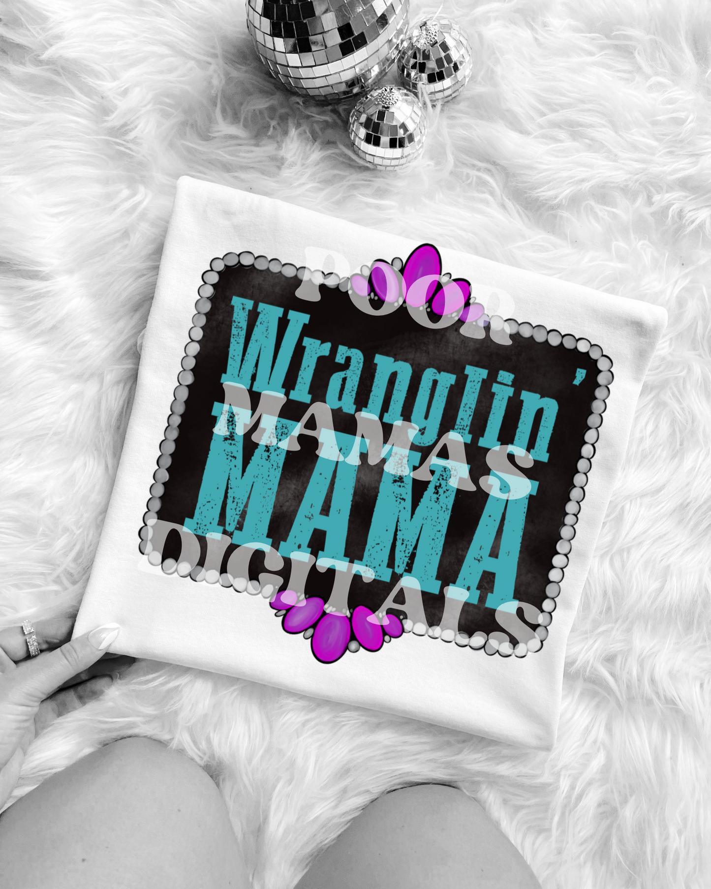 Wranglin mama western Trendy Graphic T-Shirt Design DIGITAL DOWNLOAD FILE PNG