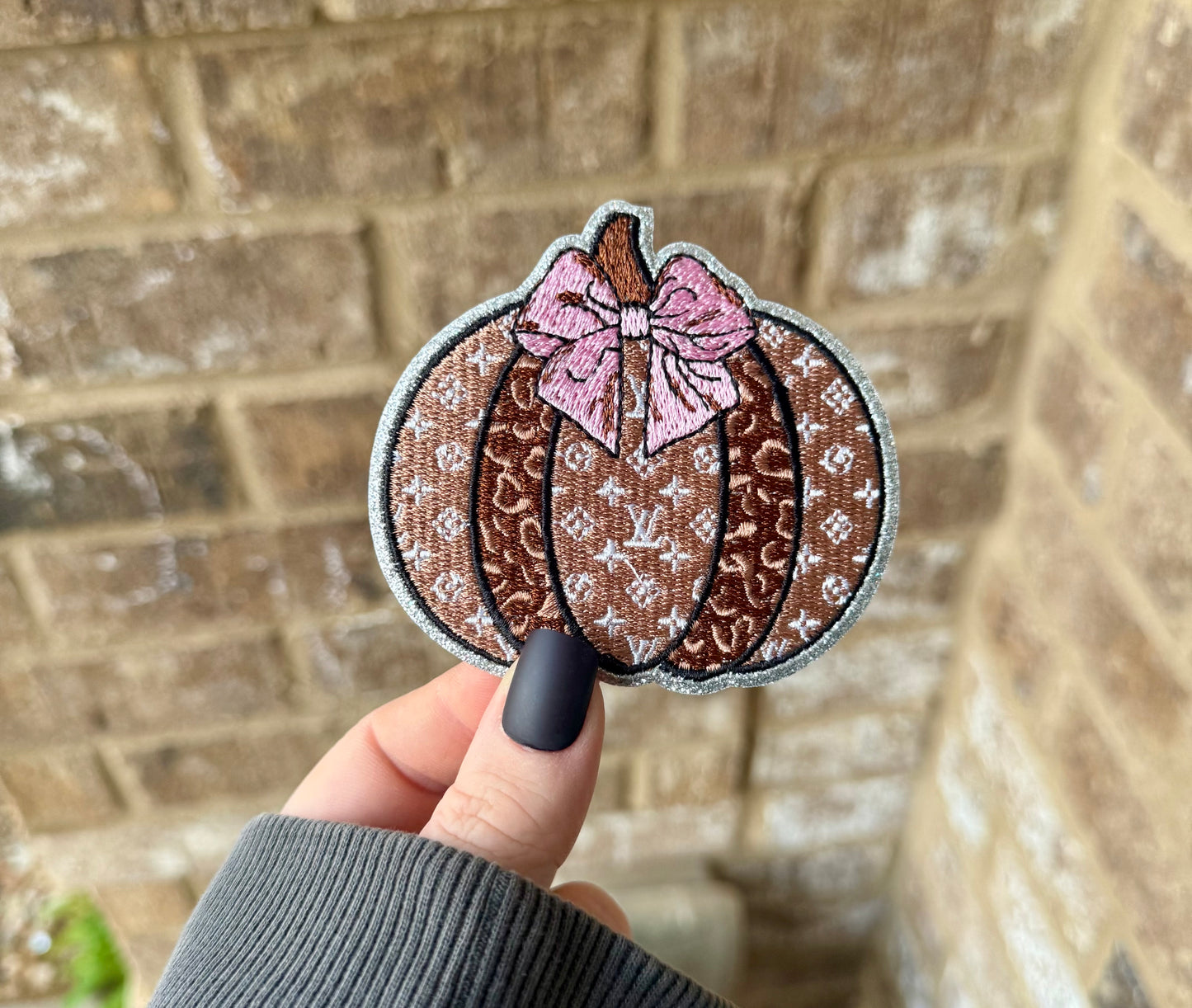 Lv preppy pumpkin iron on patch