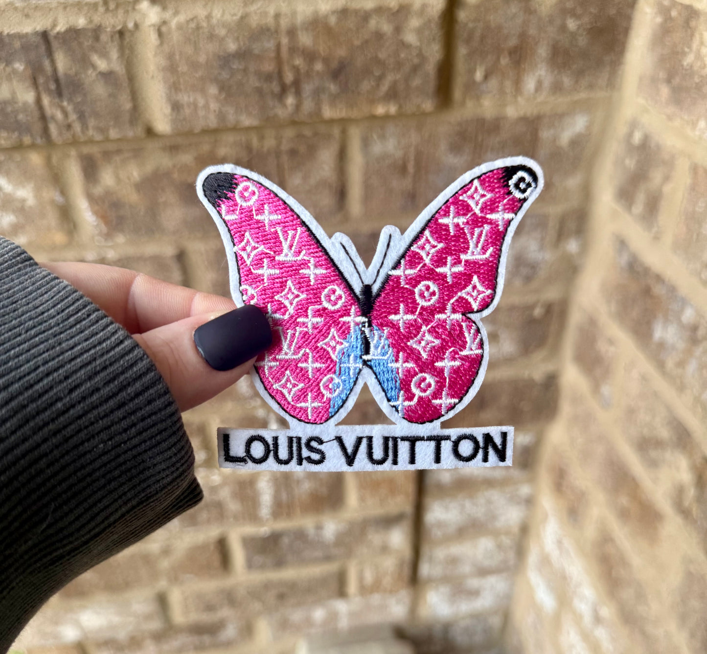 Lv butterfly iron on patch