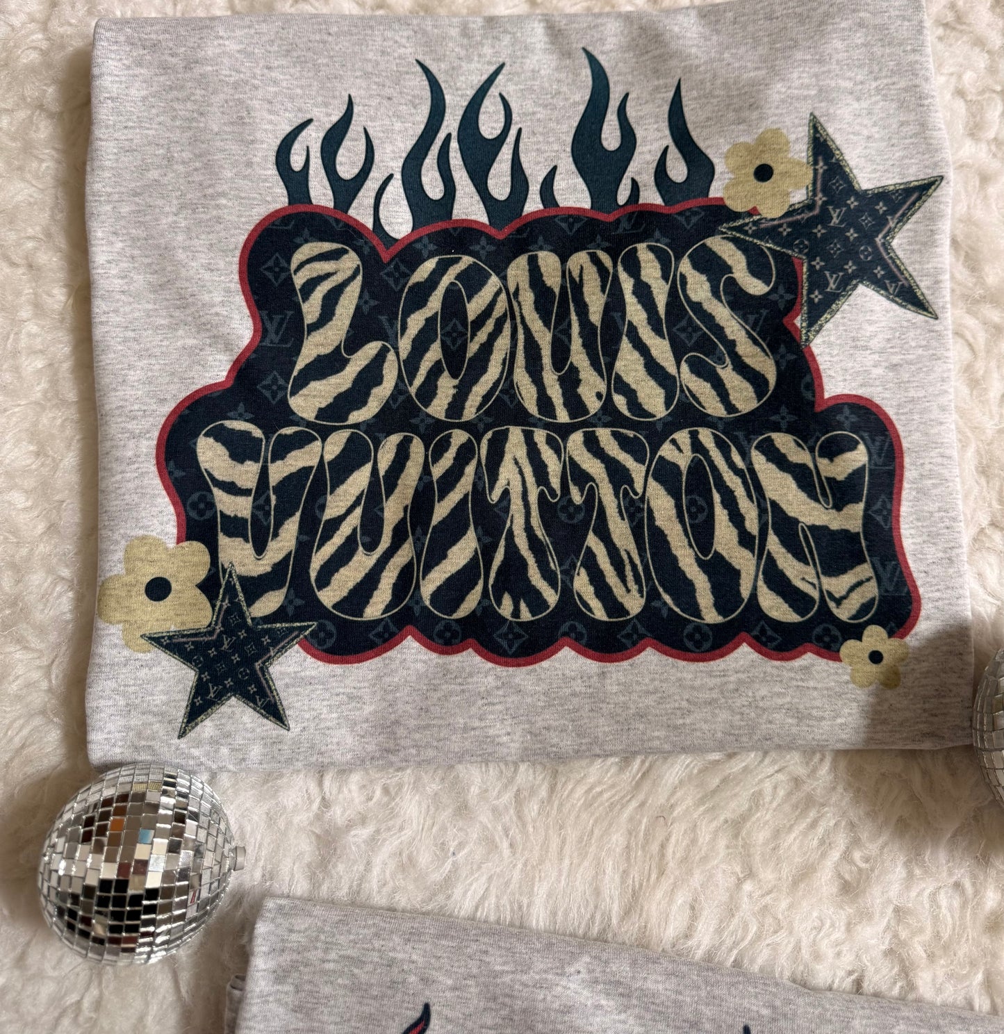Retro Flames Graphic T-Shirt | Bold Checkerboard & Animal Print Design | Vintage Streetwear Tee