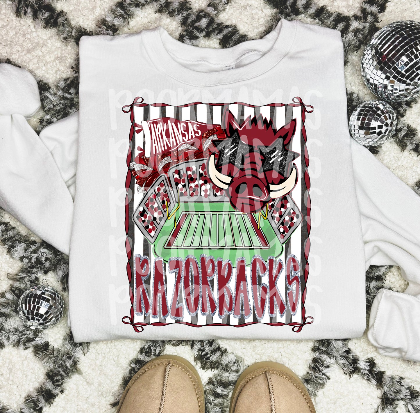 Arkansas Razorbacks Stadium PNG | Hogs Football Sublimation Design | Digital Download for T-Shirts, Hoodies & Fan Gear