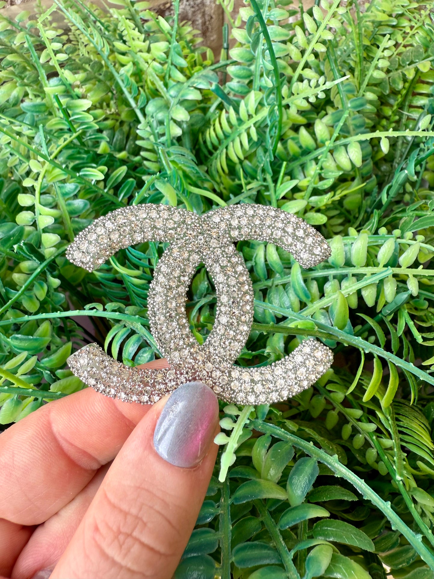 Rhinestone CC bling iron on trucker hat patch