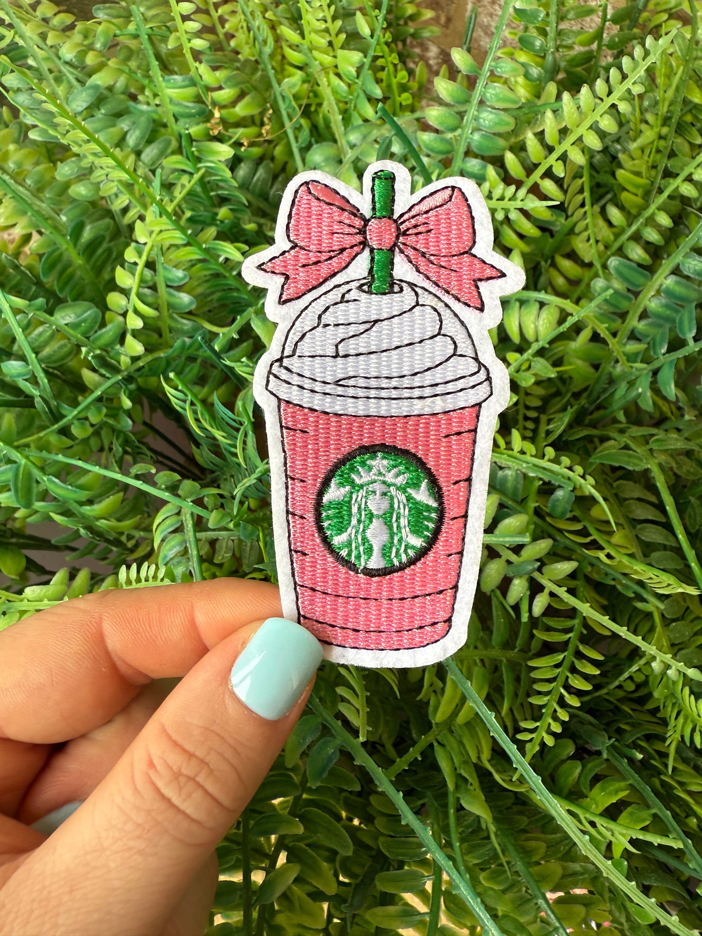 Starbucks coffee cup preppy coquette iron on patch