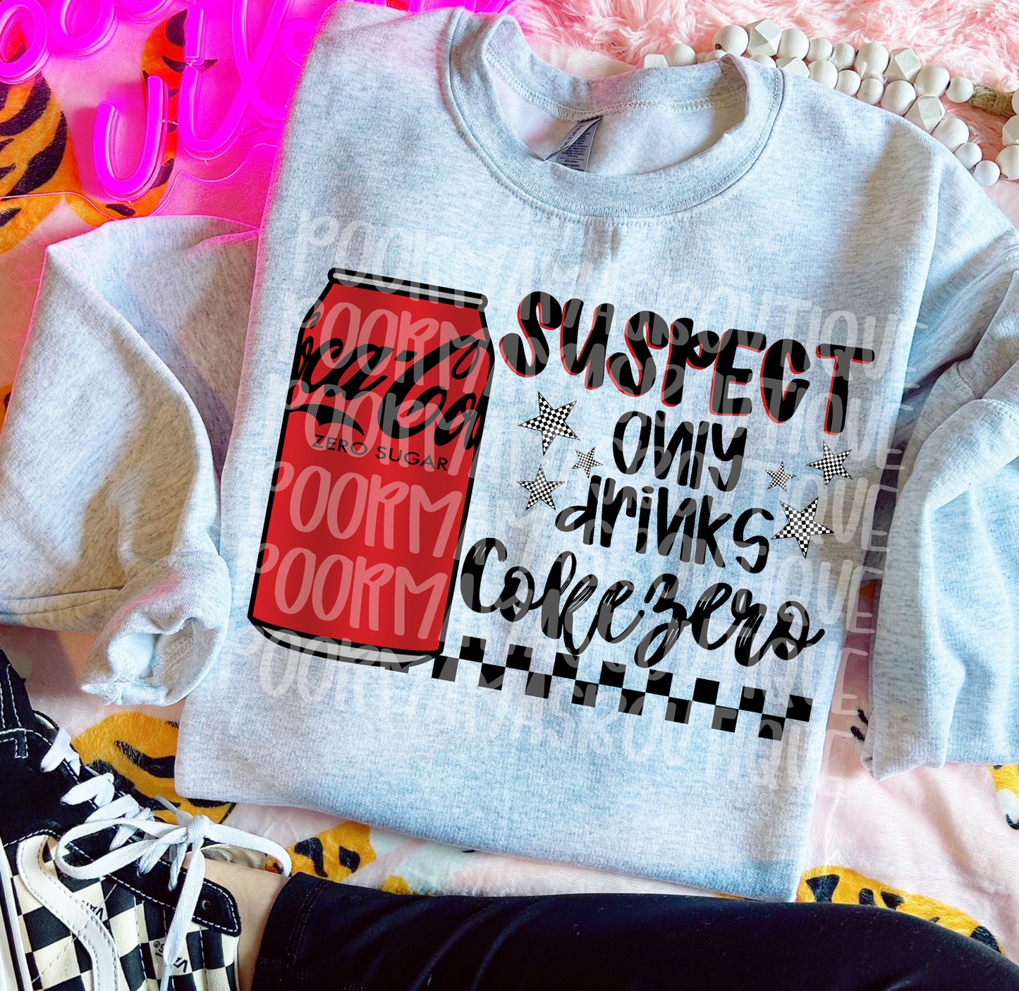 Suspect only drinks Coke Zero sugar funny trendy digital download png design
