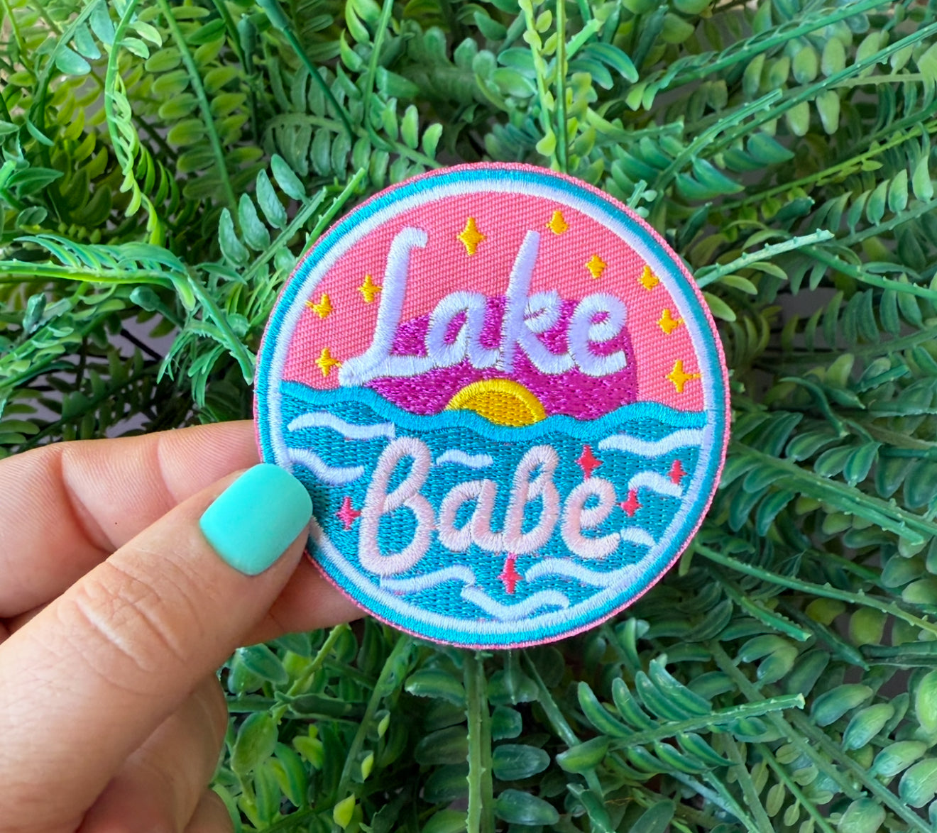 Lake babe summer iron on patch