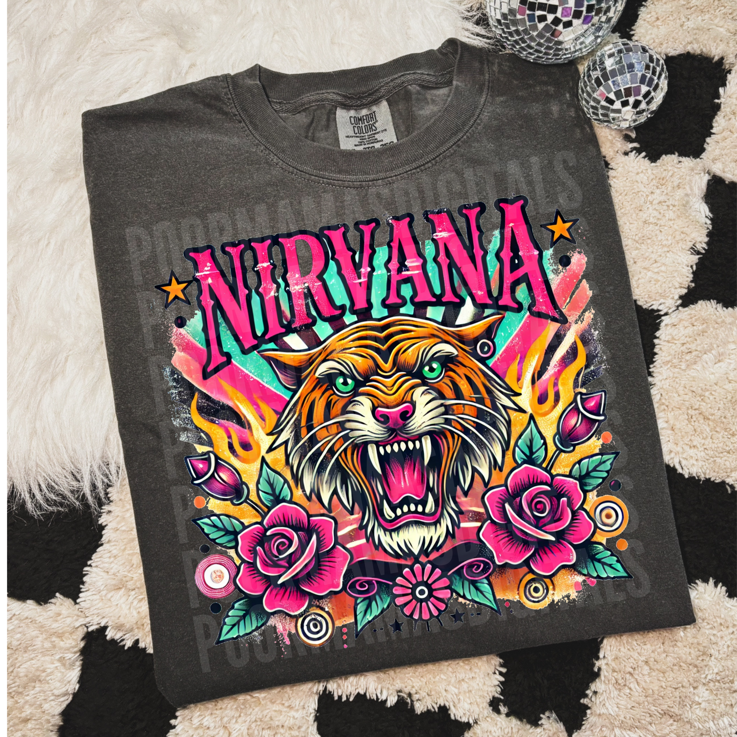 Nirvana tattoo style retro trendy digital download png