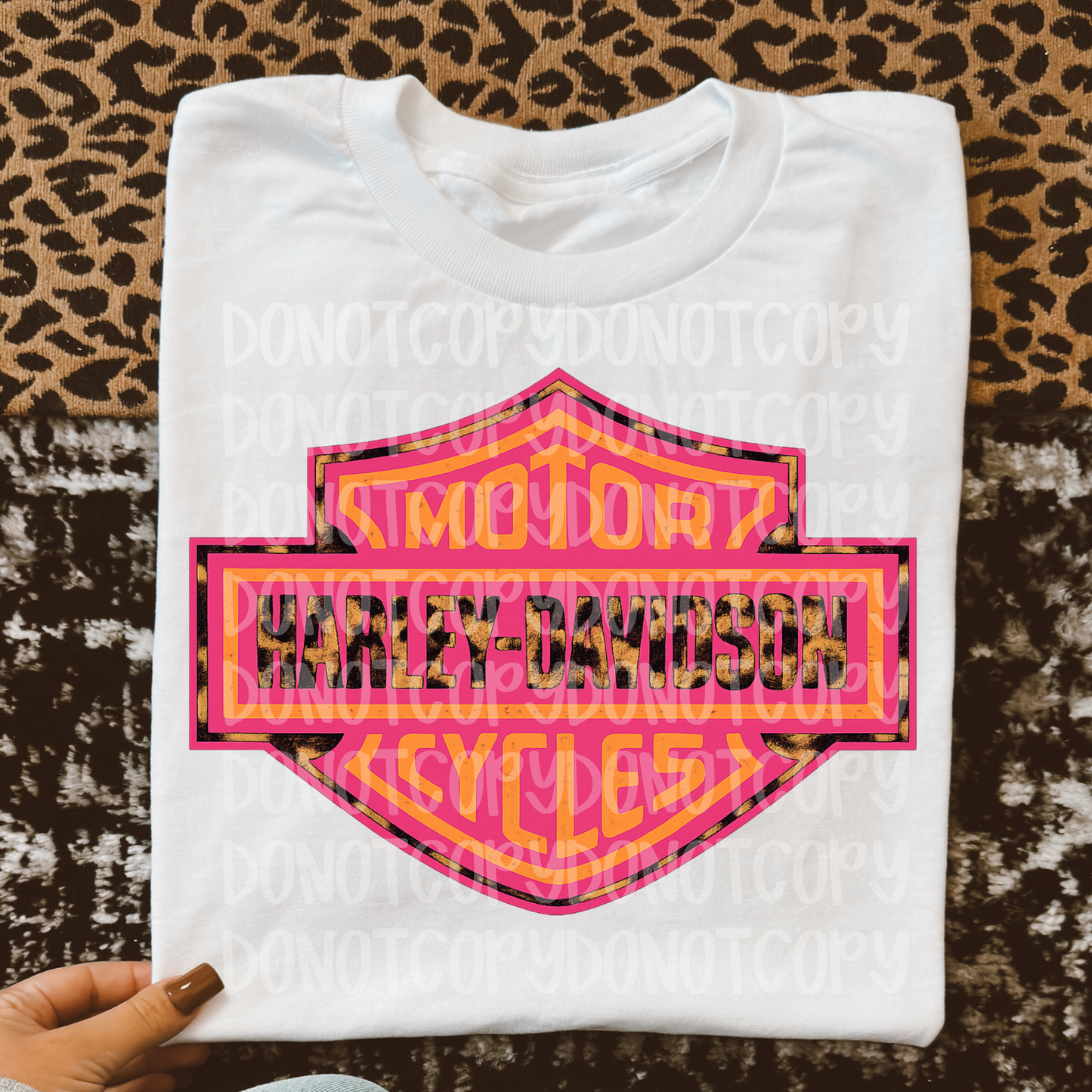 Harley leopard neon digital download png design