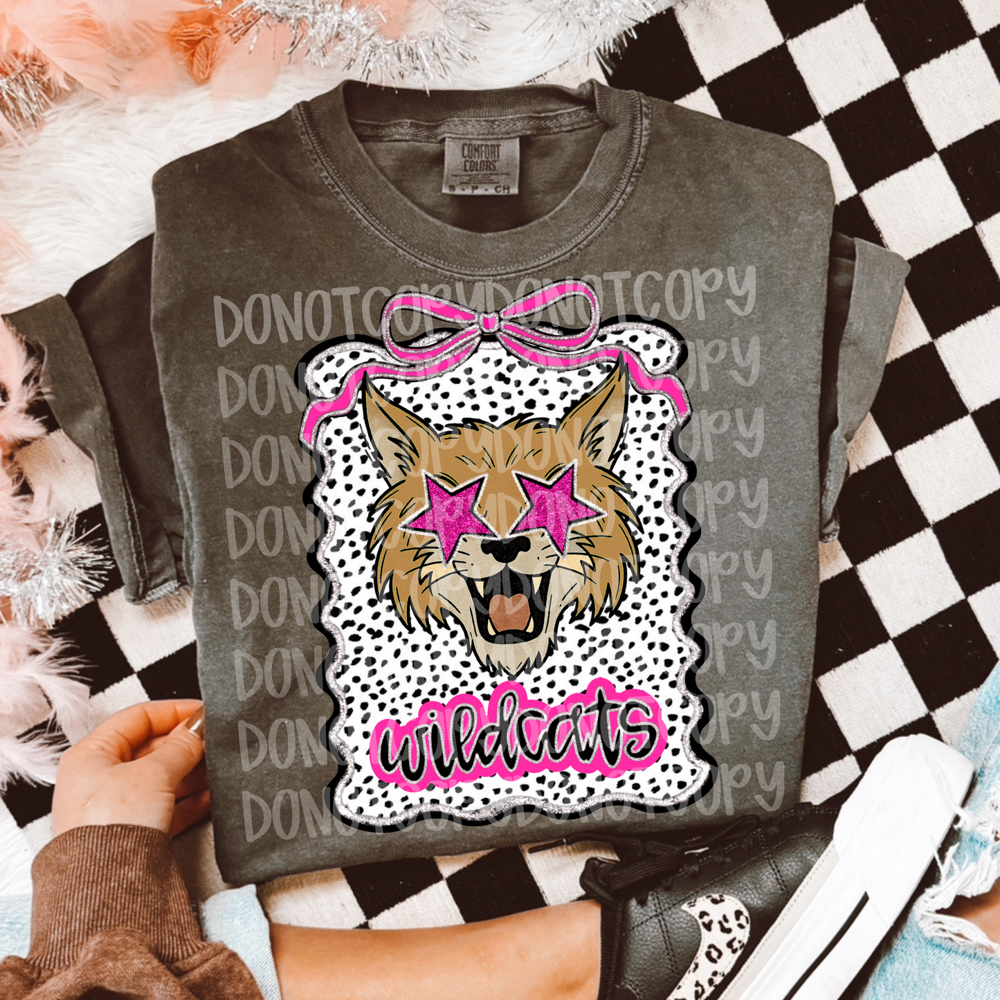 Preppy wildcats mascot digital download png