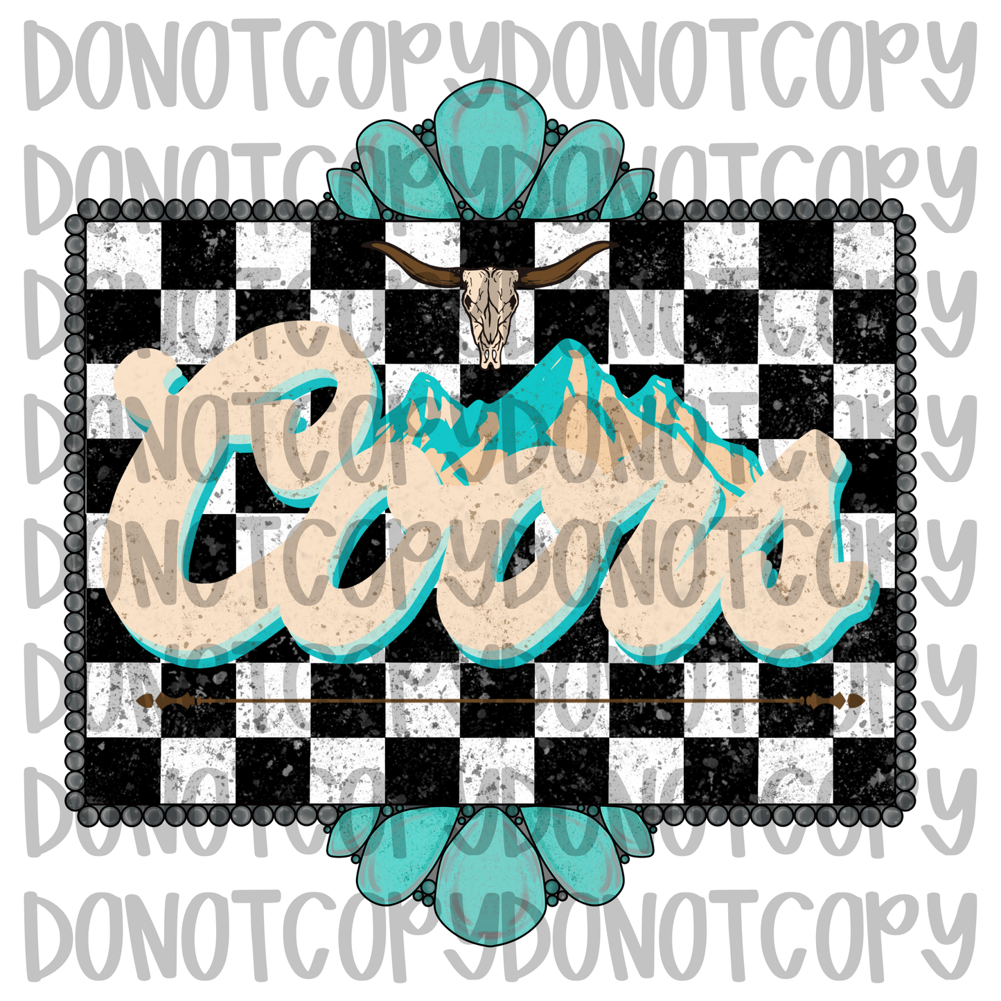 Checkered western coors digital download png design