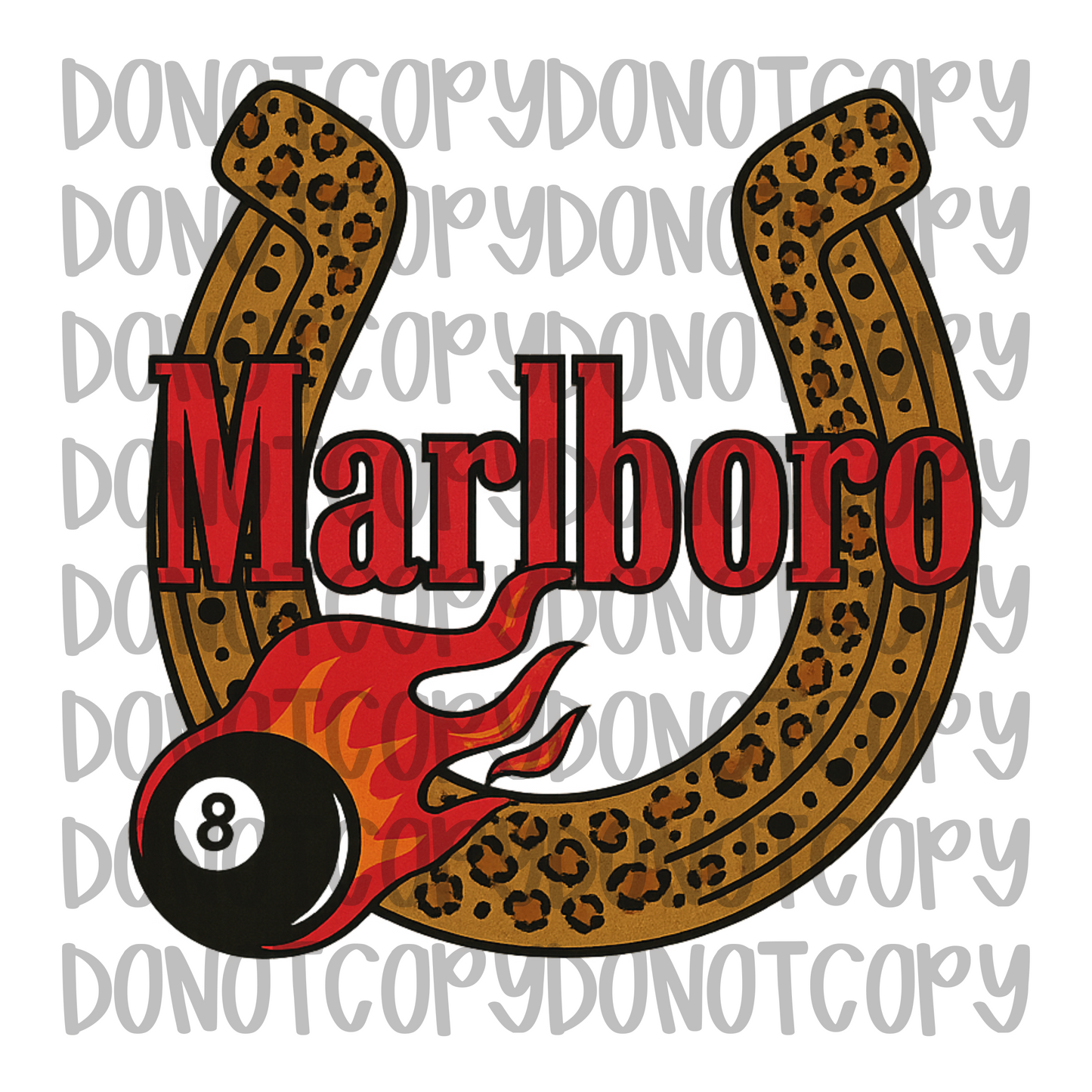 Marlboro western leopard horseshoe digital download png design