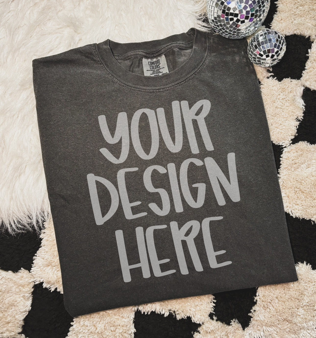 Comfort color pepper short sleeve t-shirt flat lay mock up