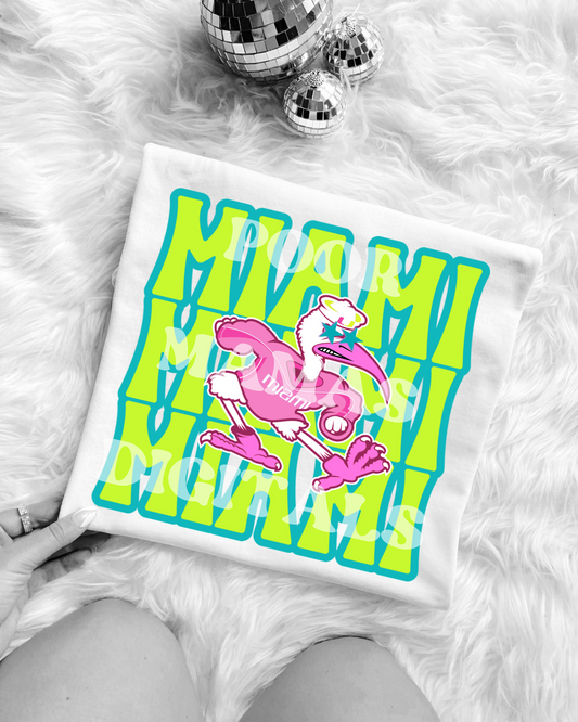 Miami Preppy Mascot Gameday Graphic T-Shirt Design DIGITAL DOWNLOAD FILE PNG