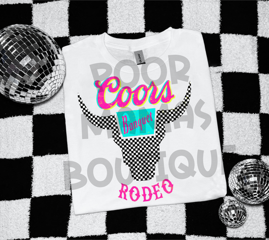 Coors rodeo retro checkered western summer beer light digital download png