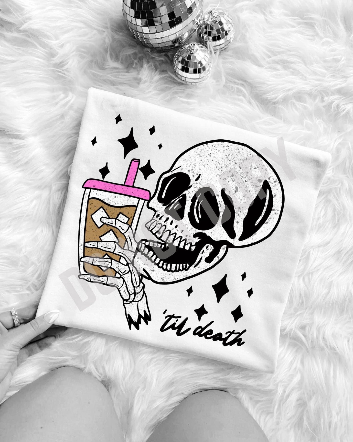 Till death coffee Retro Trendy Graphic T-Shirt Design DIGITAL DOWNLOAD FILE PNG