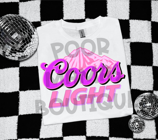 Coors light pink and purple preppy western summer beer light digital download png