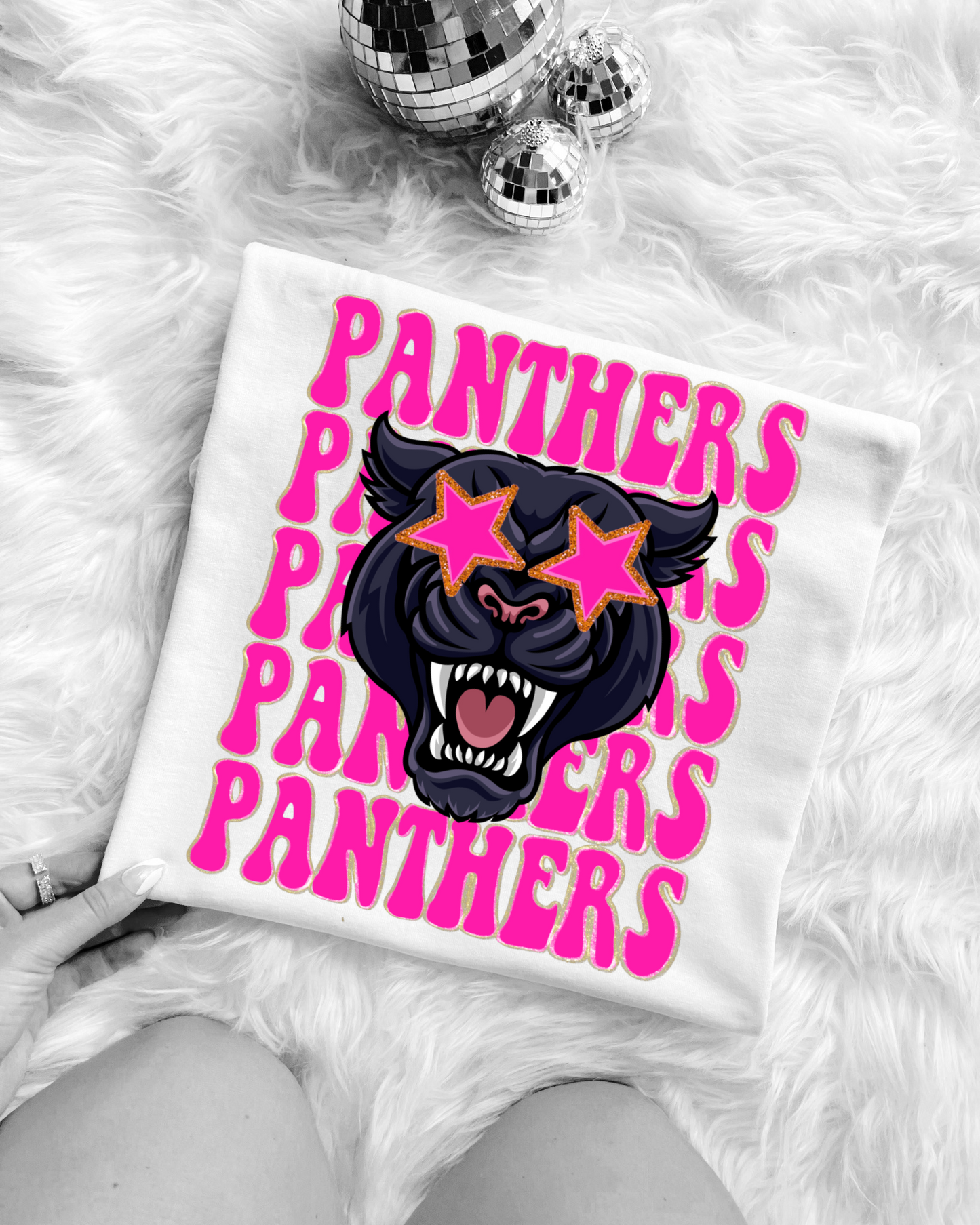 Panthers glitter Preppy Mascot Gameday Graphic T-Shirt Design DIGITAL DOWNLOAD FILE PNG