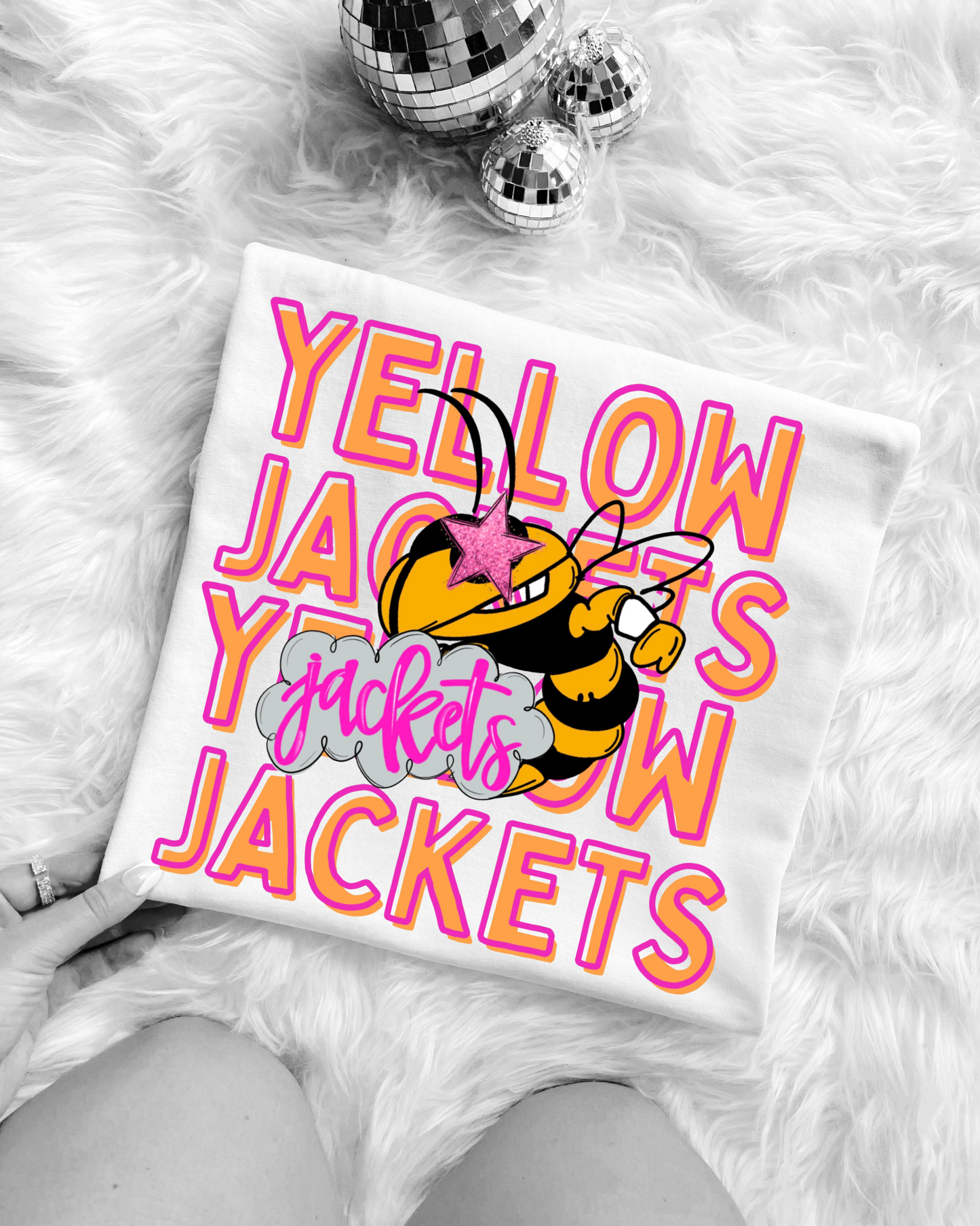 Yellowjackets Preppy Mascot Gameday Graphic T-Shirt Design DIGITAL DOWNLOAD FILE PNG