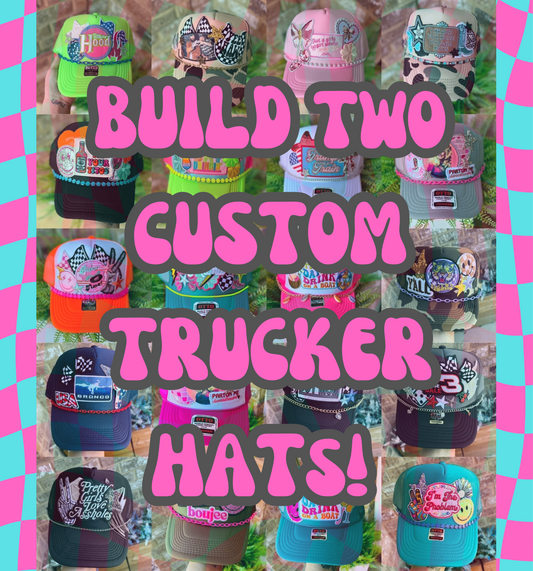 2 CUSTOM TRUCKER HATS