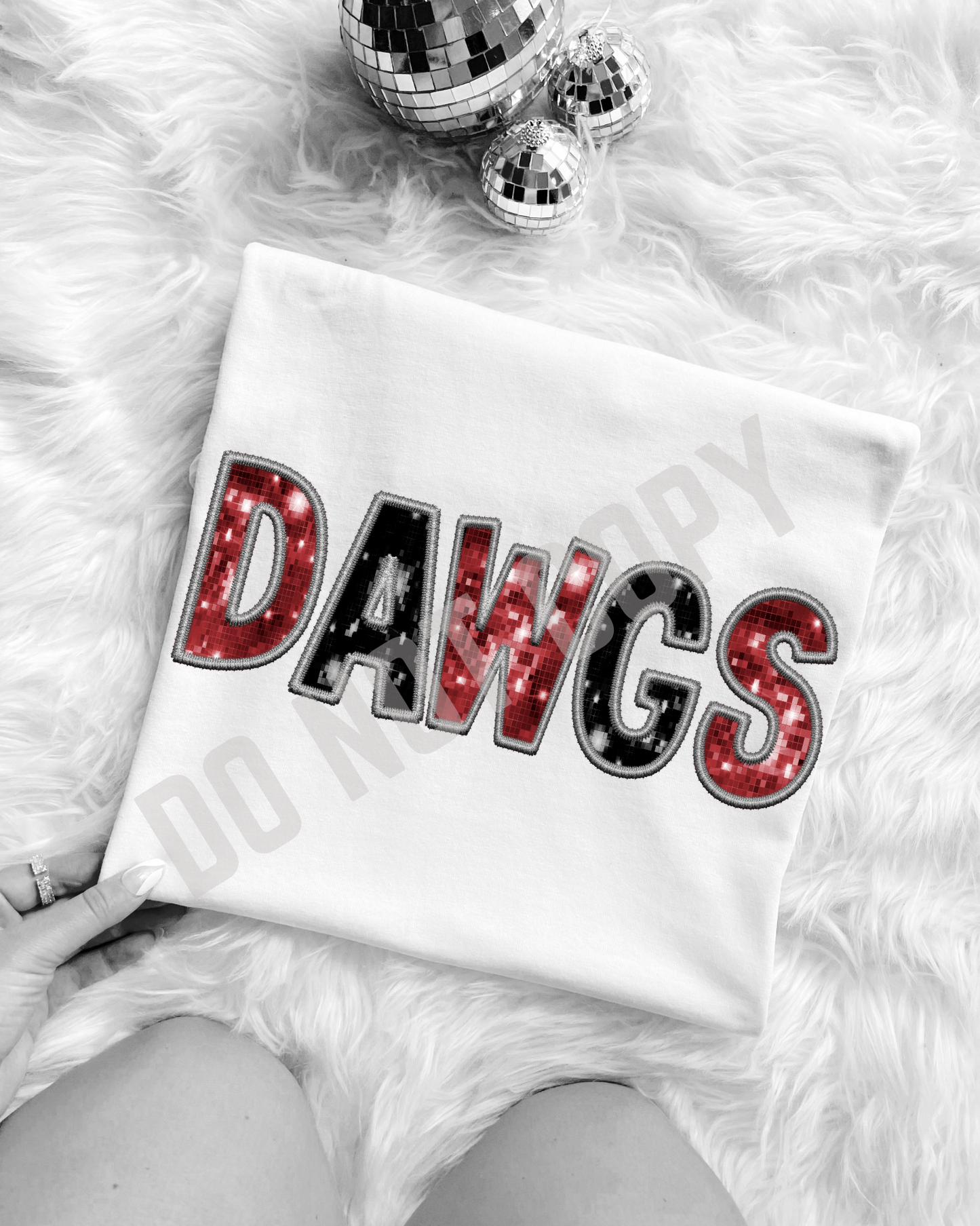 Faux embroidery disco dawgs gameday DIGITAL DESIGN INSTANT DOWNLOAD FILE PNG