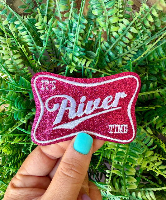 It’s river time glitter iron on patch