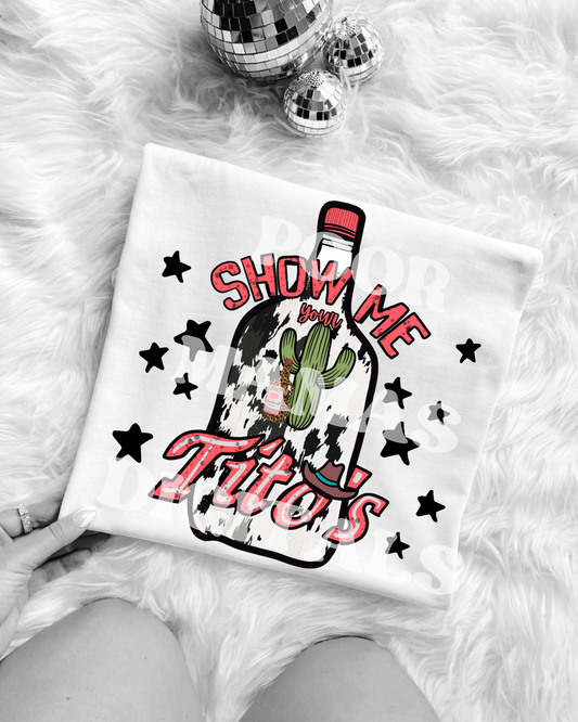 Show me your titos western cow print vodka beer DIGITAL FILE PNG