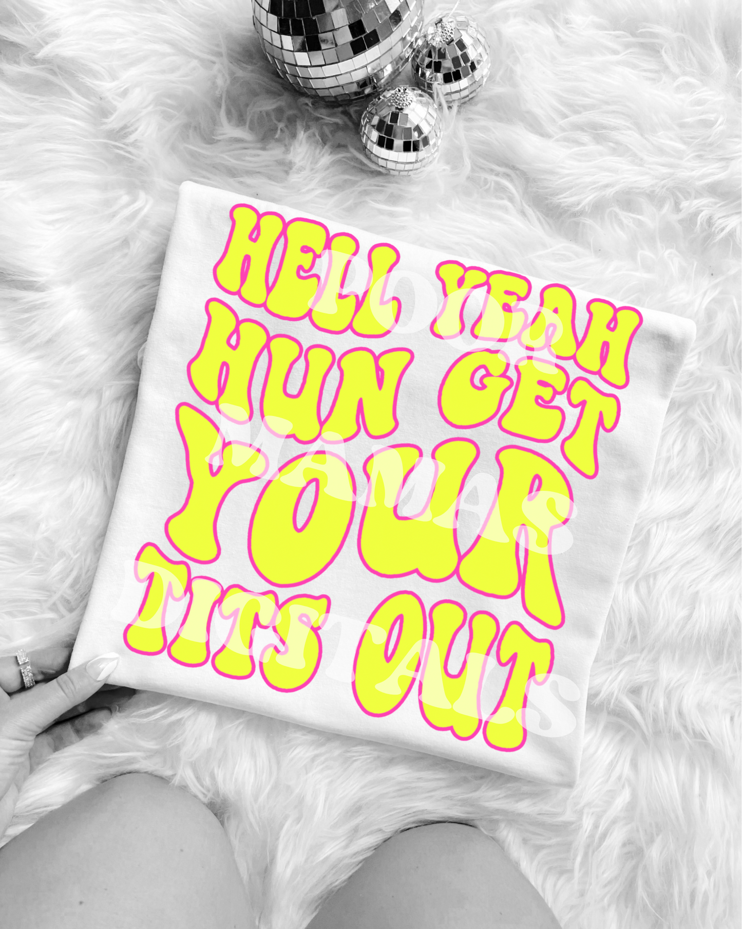 Retro Funny Hell Yeah Hun Get Your Tits Out Graphic T-Shirt Design DIGITAL DOWNLOAD FILE PNG