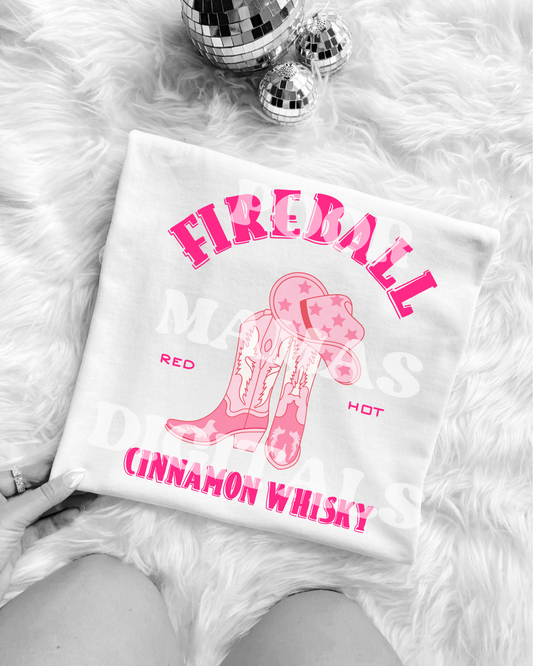 Preppy Retro Fireball Whiskey Graphic T-Shirt Design DIGITAL DOWNLOAD FILE PNG (Copy)