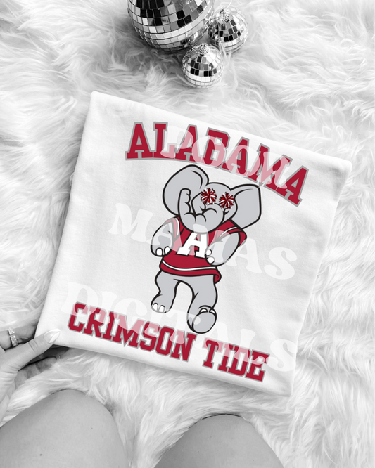 Alabama Preppy Mascot Varsity Gameday Graphic T-Shirt Design DIGITAL DOWNLOAD FILE PNG