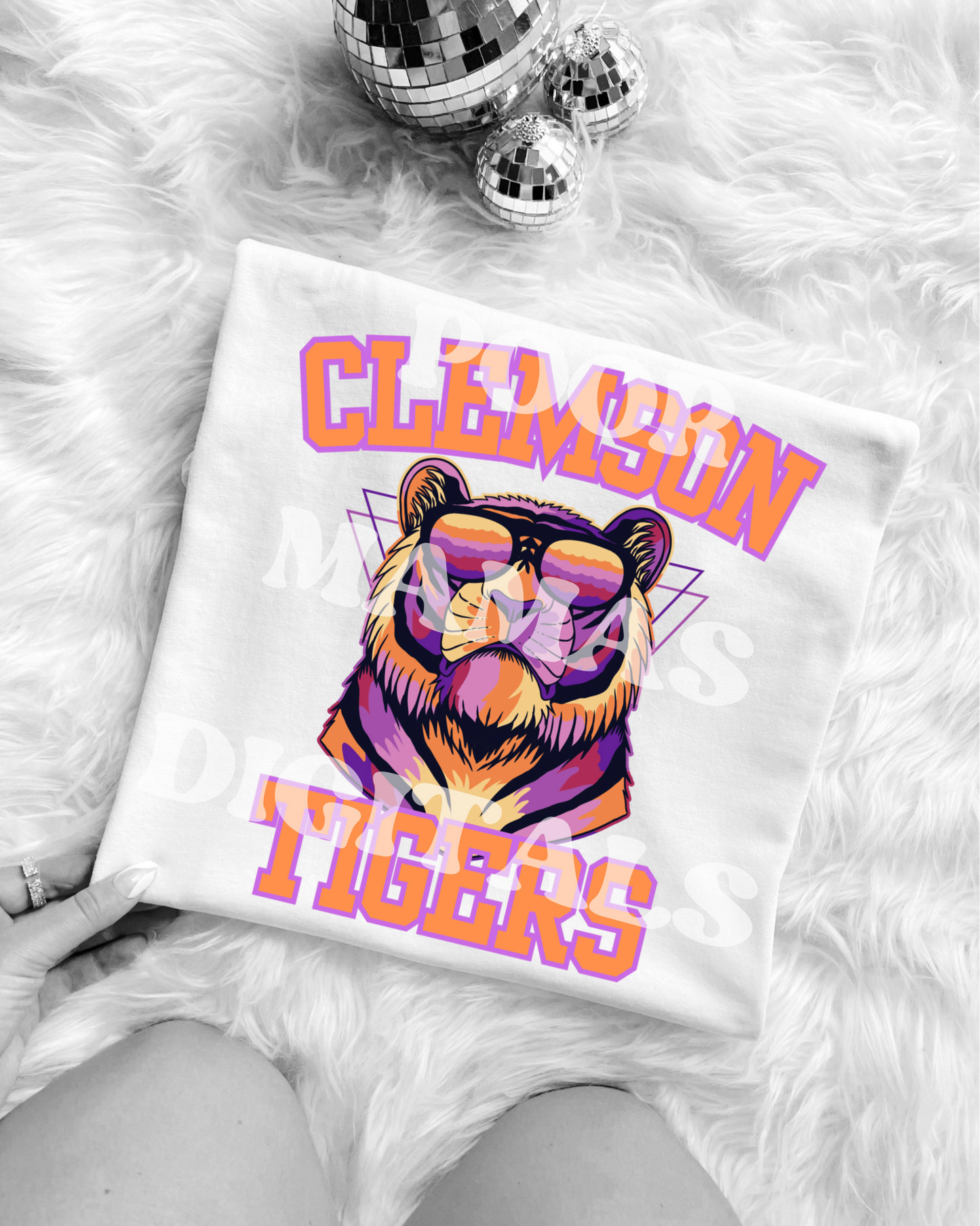 Clemson tigers Preppy Mascot Varsity Graphic T-Shirt Design DIGITAL DOWNLOAD FILE PNG