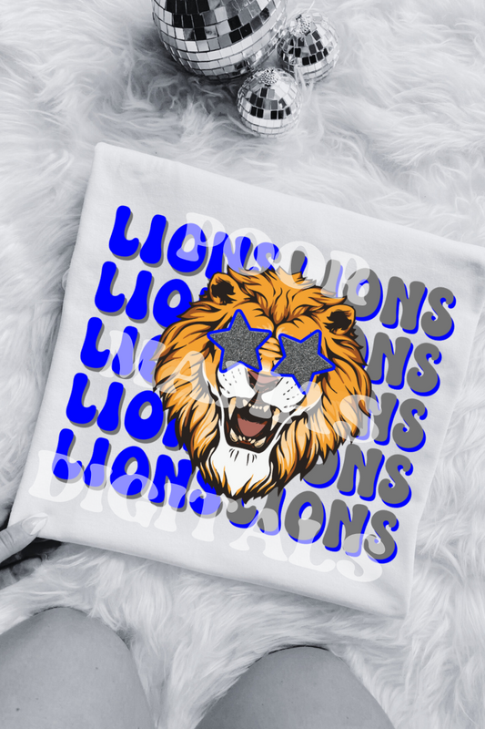 Lions preppy mascot Gameday DIGITAL DOWNLOAD FILE PNG