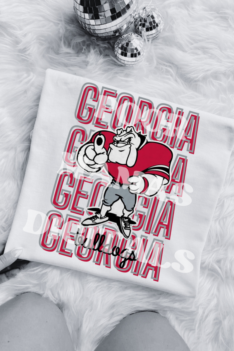 Georgia Bulldogs Preppy Mascot Gameday DIGITAL FILE PNG