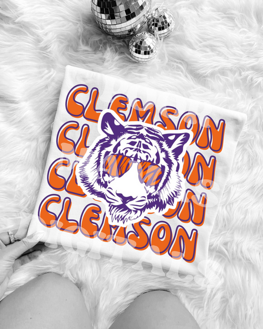 Clemson Preppy Mascot Gameday Graphic T-Shirt Design DIGITAL DOWNLOAD FILE PNG