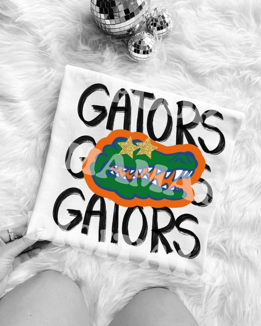 Gators Preppy Mascot Gameday Graphic T-Shirt Design DIGITAL DOWNLOAD FILE PNG