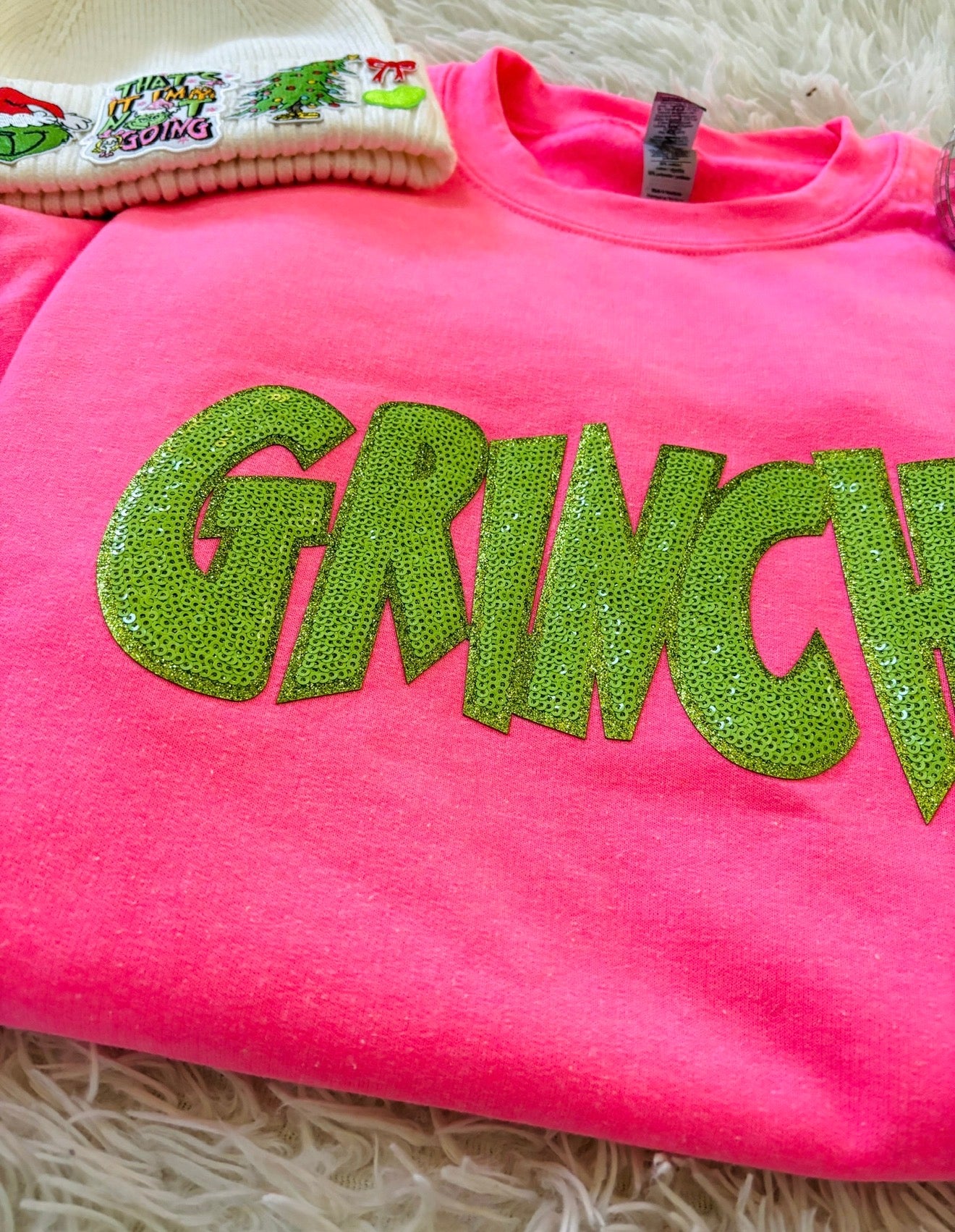 GRINCHY Sequin Christmas Crewneck