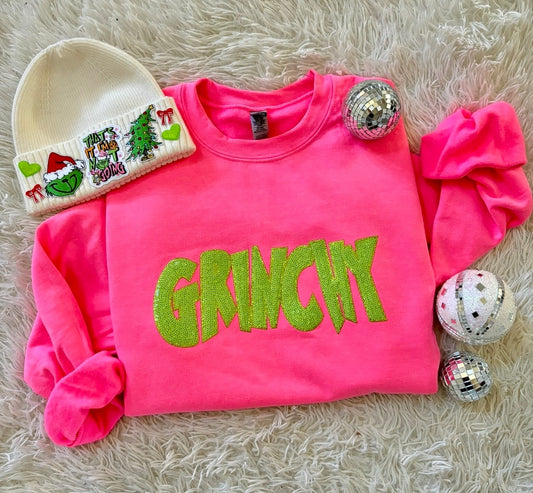GRINCHY Sequin Christmas Crewneck