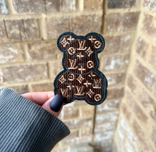 Lv teddy bear iron on patch