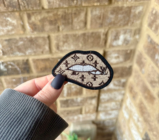 Lv lips iron on patch