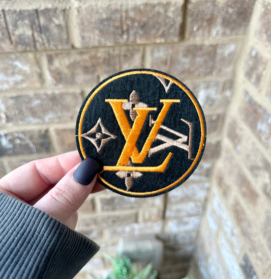 Lv circle iron on patch