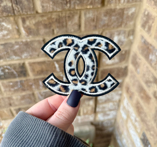 CC leopard print iron on patch