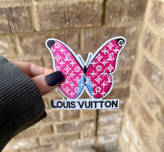 Lv butterfly iron on patch