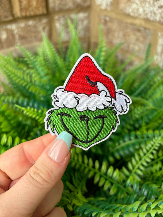 Grinch mean green guy Christmas iron on patch