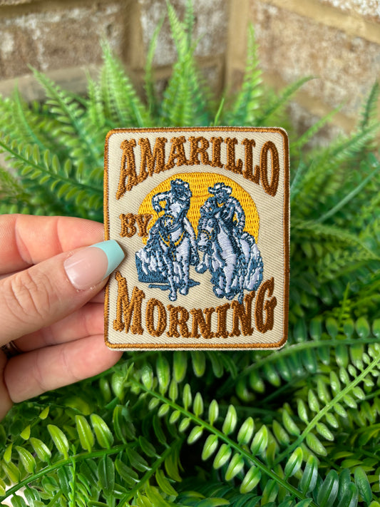 Amarillo by morning western iron on patch